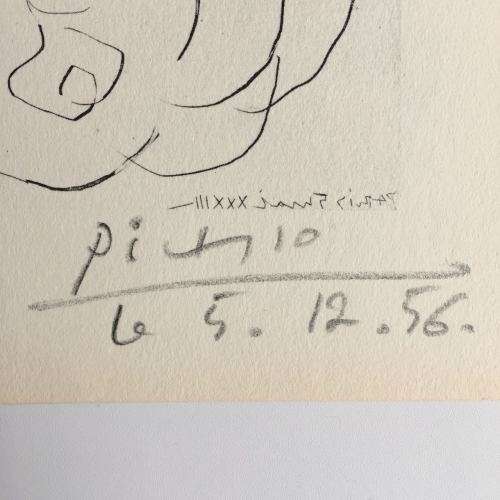 Original PICASSO gallery print - hand signed by Picasso in pencil in 1956